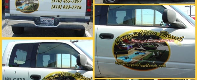 a series of photos showing the side of a white truck.